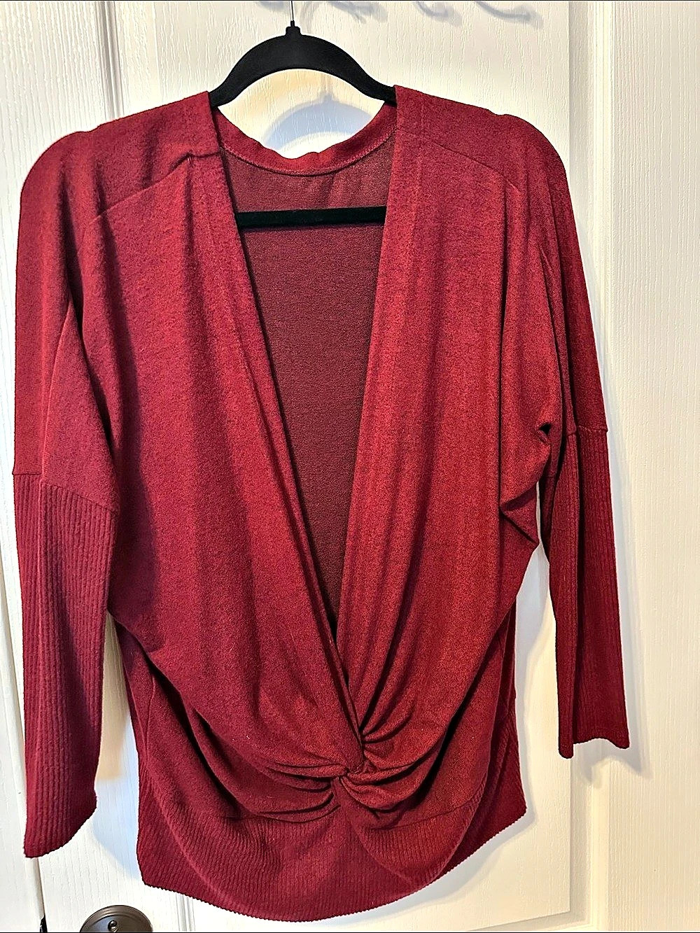 Savvi Portia Shrug Draped Shrug in Red Size Large NWT